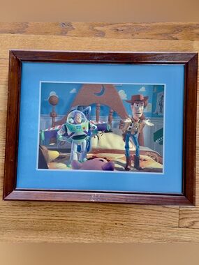 Disney Toy Story Framed lithograph Print Woody Buzz Lightyear 1996 Kids Room